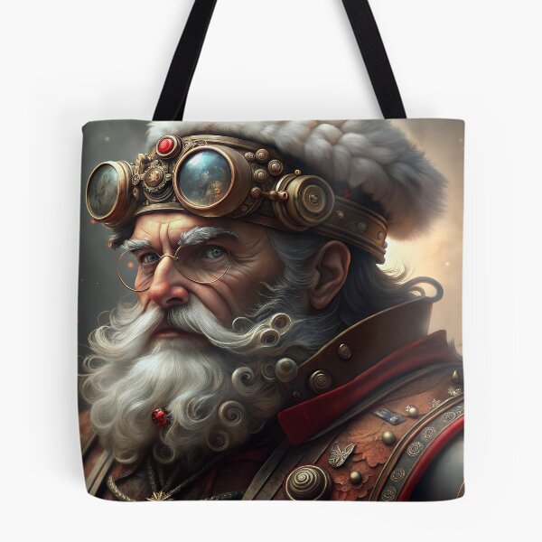 Item preview, Steampunk Santa Claus portrait with glasses and elaborate costume in mystical atmosphere designed and sold by AngelinArts.