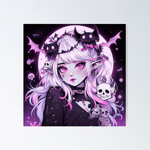 Item preview, Spooky Fantasy Vampire Anime Girl designed and sold by bubblegoth.