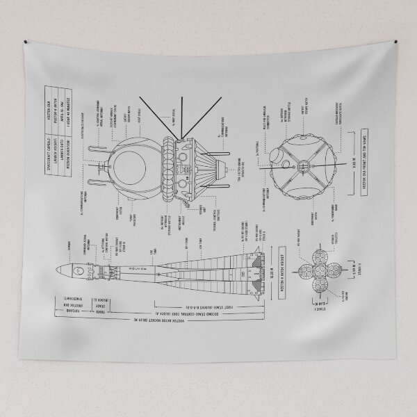 Item preview, Vostok Spacecraft (White Stencil - No Background) Vertical designed and sold by BGALAXY.