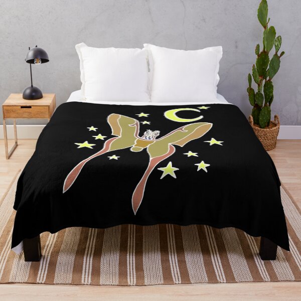 Item preview, Pretty Butterfly / Chinese Moon Moth (Actias Ningpoana) Flying At Night (No Text, White Outline) designed and sold by Graograman.