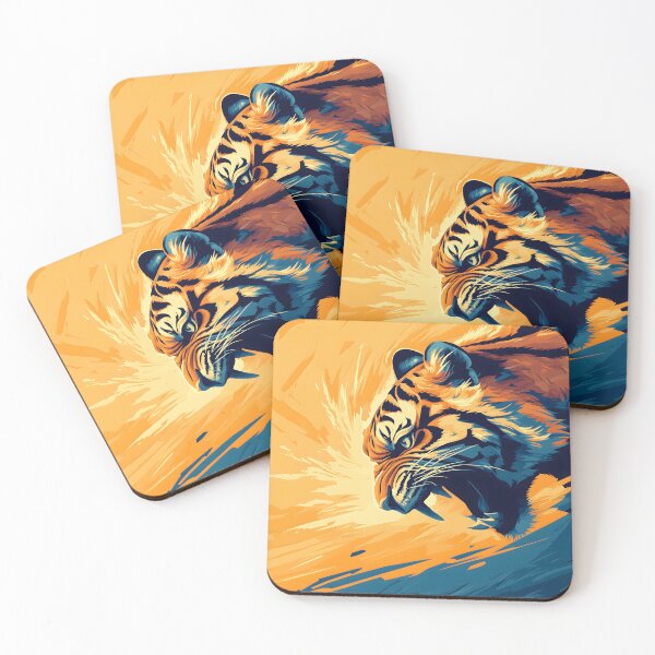 Item preview, powerful tiger roaring with intense energy embodying strength and vitality designed and sold by svanaerschot.