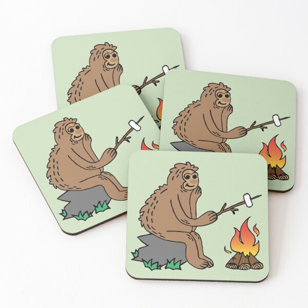 Item preview, Funny & Cute Friendly Bigfoot Grilling Marshmallows At A Campfire designed and sold by Graograman.