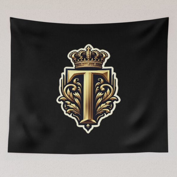 Item preview, a regal and ornate crest featuring a prominent letter "T" designed and sold by ShihawyAhmad.