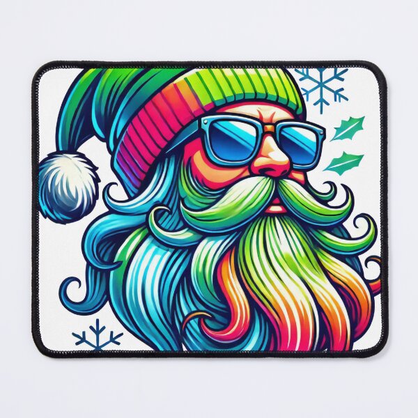 Item preview, Colorful Hipster Santa with Rainbow Beard Design designed and sold by AIARTIST1.
