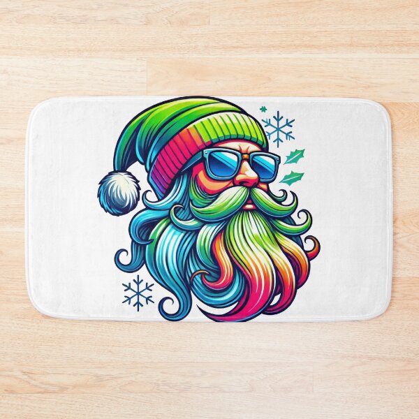 Item preview, Colorful Hipster Santa with Rainbow Beard Design designed and sold by AIARTIST1.