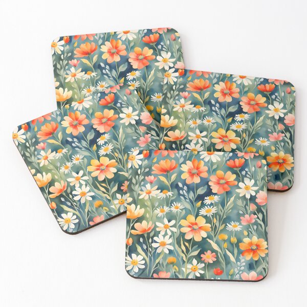 Item preview, Orange And White Flower Field Pattern designed and sold by ByNicoleSara.