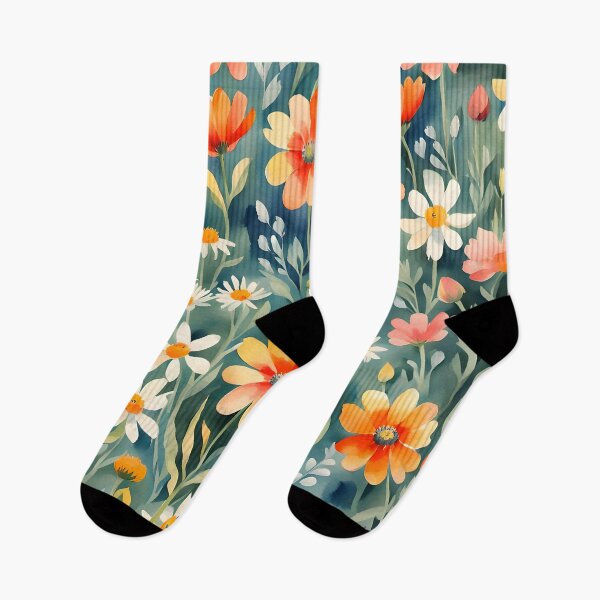 Item preview, Orange And White Flower Field Pattern designed and sold by ByNicoleSara.