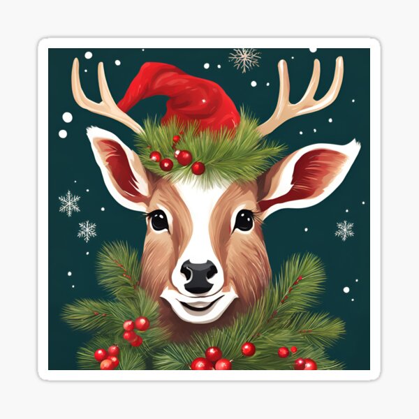Item preview, Christmas reindeer drawing designed and sold by Lilou13Magasin.