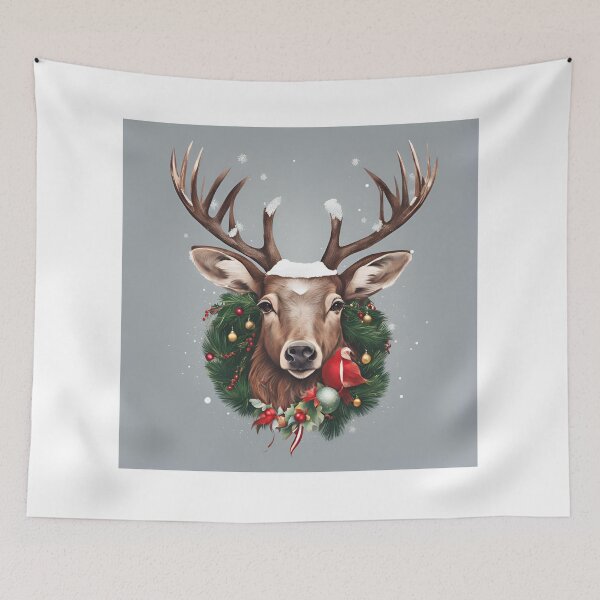 Item preview, Christmas reindeer drawing designed and sold by Lilou13Magasin.