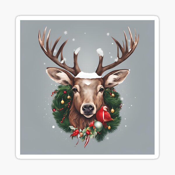 Item preview, Christmas reindeer drawing designed and sold by Lilou13Magasin.