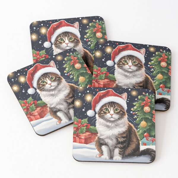 Item preview, Christmas cat in the snow designed and sold by Lilou13Magasin.