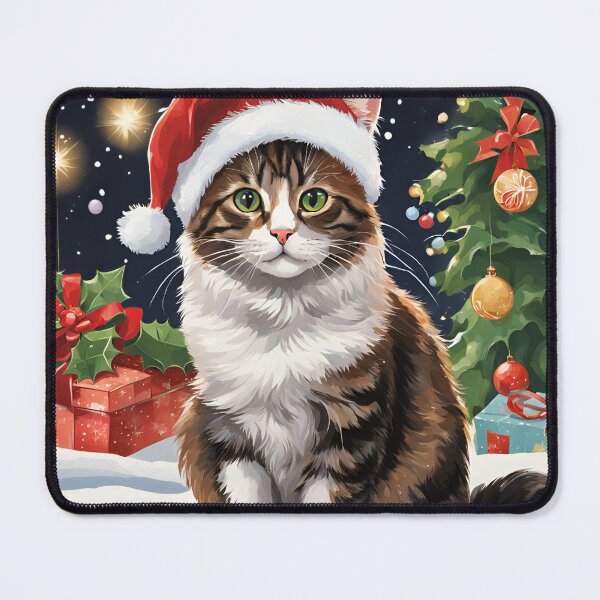 Item preview, Christmas cat in the snow designed and sold by Lilou13Magasin.