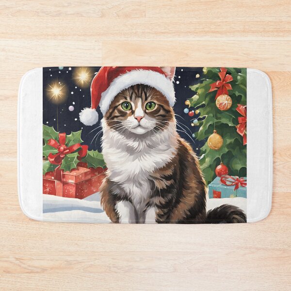 Item preview, Christmas cat in the snow designed and sold by Lilou13Magasin.