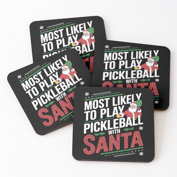 Item preview, Most Likely To Play Pickleball With Santa - A funny gift for pickleball fans and Christmas humor lovers! designed and sold by ZyziowskyArt.