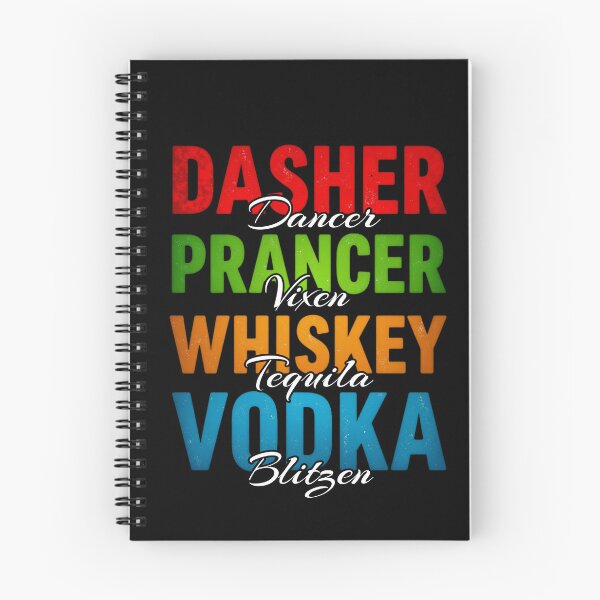 Artikelvorschau, Dasher Dancer Prancer Vixen Whisky Vodka Tequila Blitzen entworfen und verkauft von InspireGlow.
