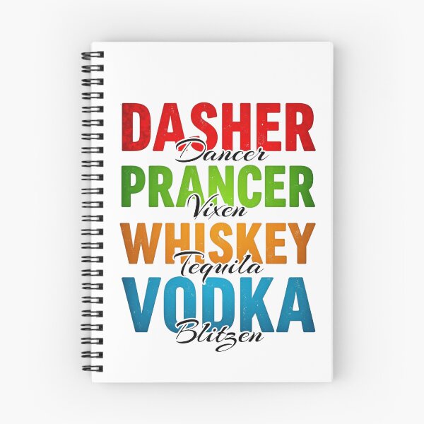 Artikelvorschau, Dasher Dancer Prancer Vixen Whisky Vodka Tequila Blitzen entworfen und verkauft von InspireGlow.