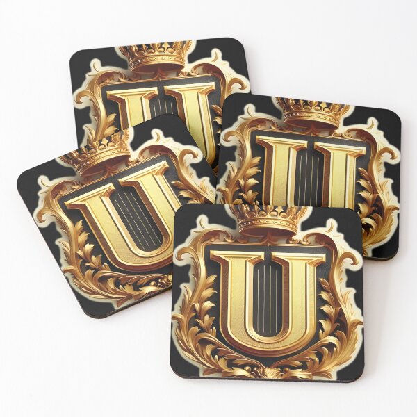 Item preview, a regal and ornate crest featuring a prominent letter "U" designed and sold by ShihawyAhmad.