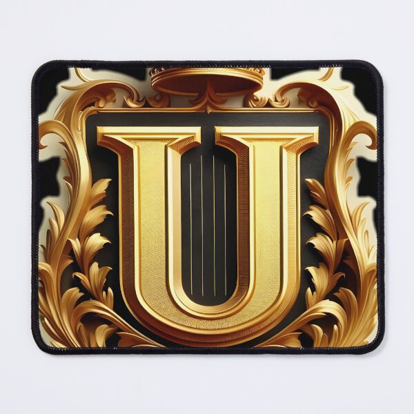 Item preview, a regal and ornate crest featuring a prominent letter "U" designed and sold by ShihawyAhmad.