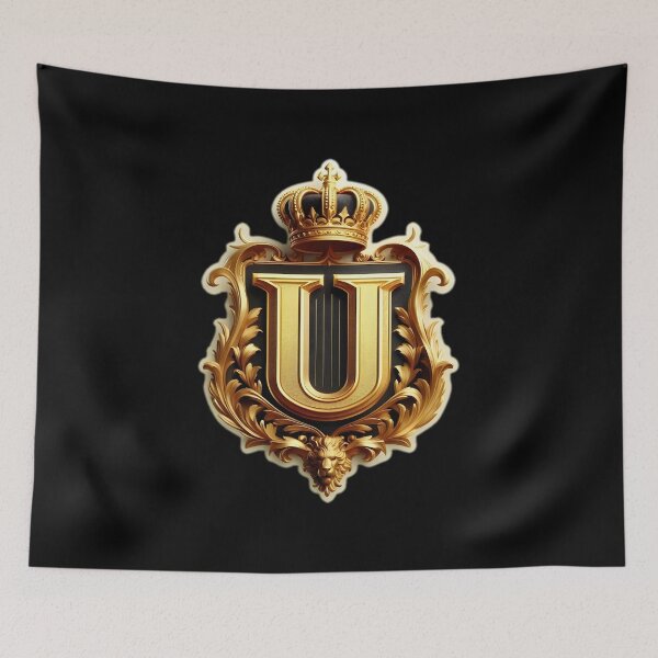 Item preview, a regal and ornate crest featuring a prominent letter "U" designed and sold by ShihawyAhmad.