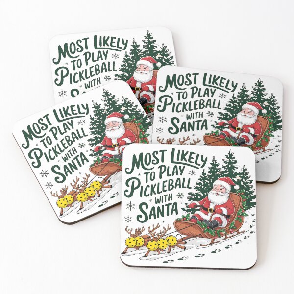 Item preview, Most Likely To Play Pickleball With Santa - A funny gift for pickleball fans and Christmas humor lovers! designed and sold by ZyziowskyArt.
