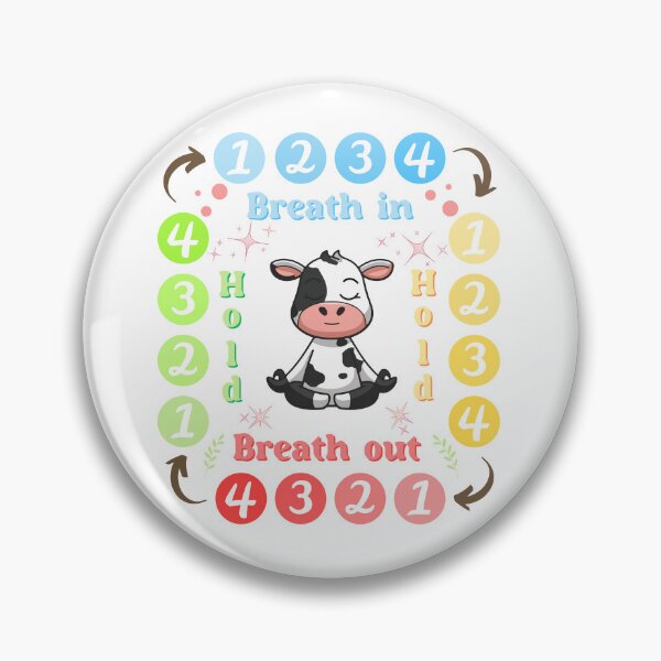 Item preview, Square Breathing - Therapy Tool - Meditating Cute Cow designed and sold by MonkaDesigns.