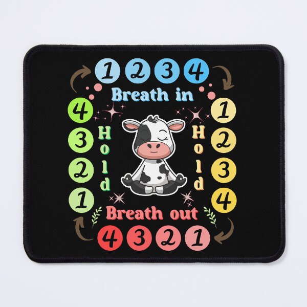 Item preview, Square Breathing - Therapy Tool - Meditating Cute Cow designed and sold by MonkaDesigns.