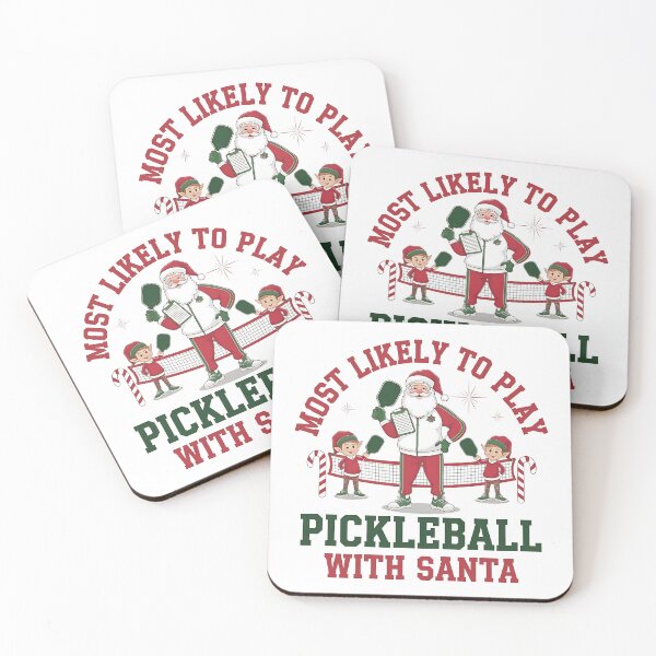 Item preview, Most Likely To Play Pickleball With Santa - A funny gift for pickleball fans and Christmas humor lovers! designed and sold by ZyziowskyArt.