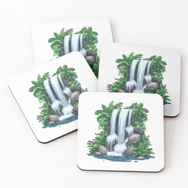 Item preview, Cascading Waterfall with Lush Greenery designed and sold by Enea Kelo.