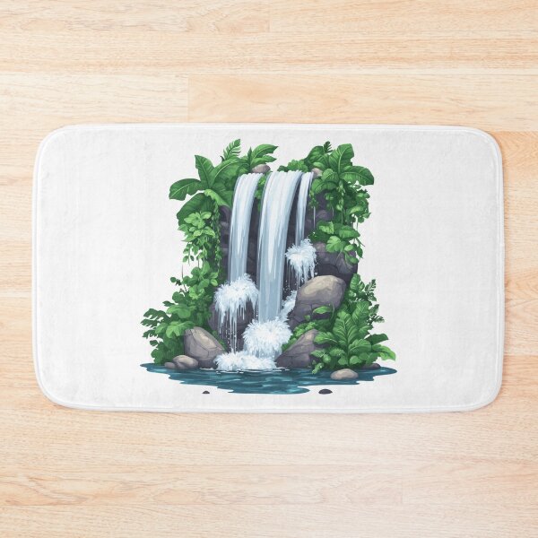 Item preview, Cascading Waterfall with Lush Greenery designed and sold by Enea Kelo.