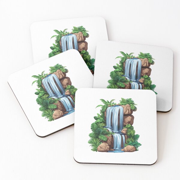 Item preview, Cascading Waterfall with Lush Greenery designed and sold by Enea Kelo.