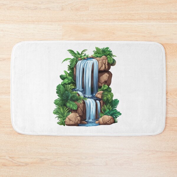 Item preview, Cascading Waterfall with Lush Greenery designed and sold by Enea Kelo.