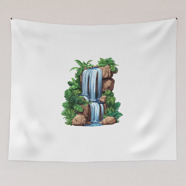 Item preview, Cascading Waterfall with Lush Greenery designed and sold by Enea Kelo.