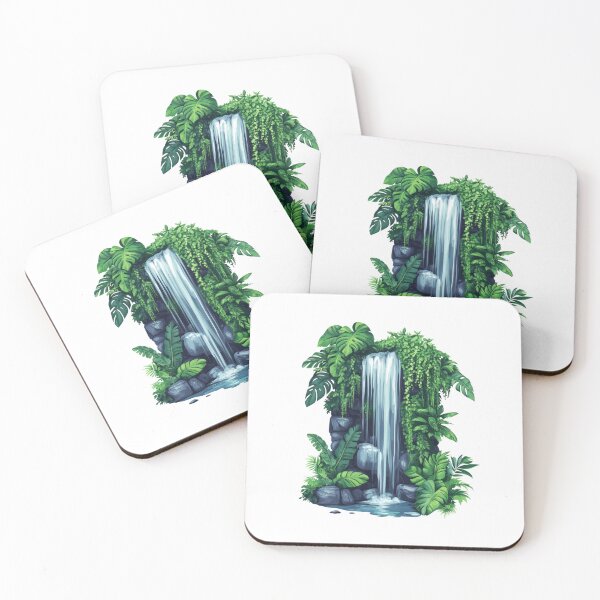 Item preview, Cascading Waterfall with Lush Greenery designed and sold by Enea Kelo.