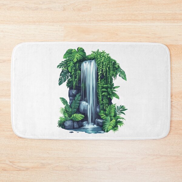 Item preview, Cascading Waterfall with Lush Greenery designed and sold by Enea Kelo.