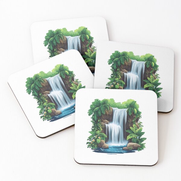 Item preview, Cascading Waterfall with Lush Greenery designed and sold by Enea Kelo.