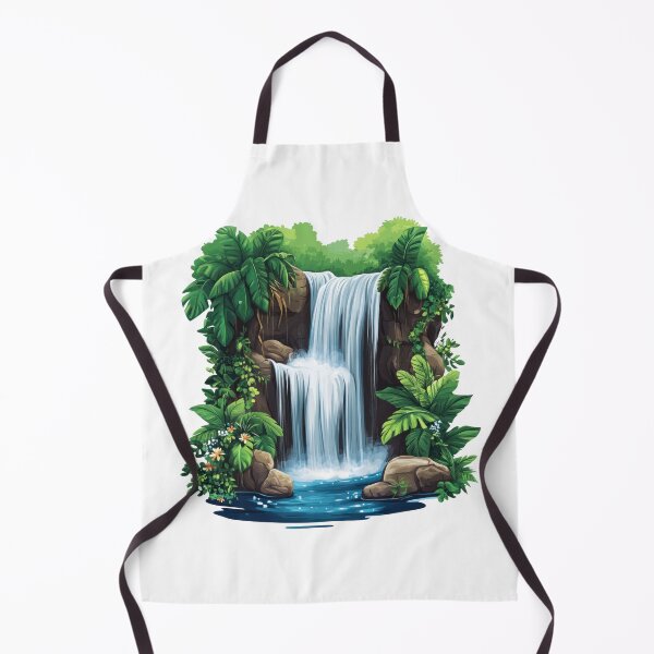Item preview, Cascading Waterfall with Lush Greenery designed and sold by Enea Kelo.