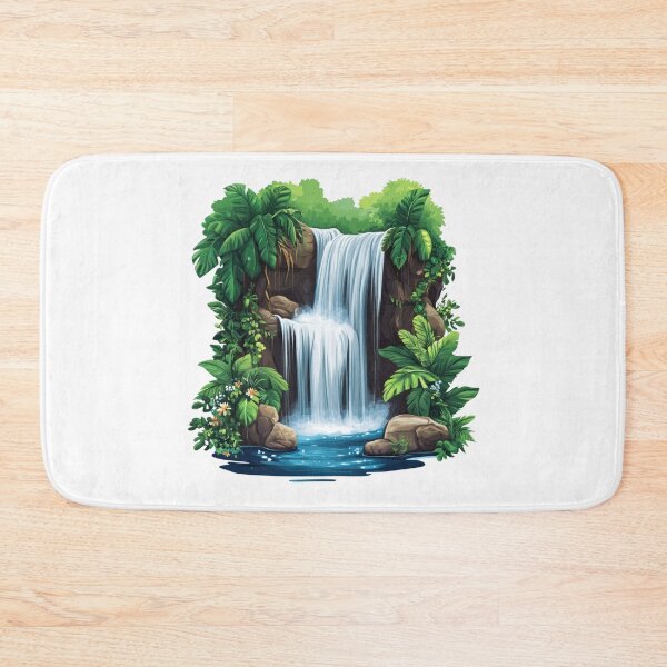 Item preview, Cascading Waterfall with Lush Greenery designed and sold by Enea Kelo.