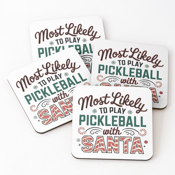 Item preview, Most Likely To Play Pickleball With Santa - A funny gift for pickleball fans and Christmas humor lovers! designed and sold by ZyziowskyArt.