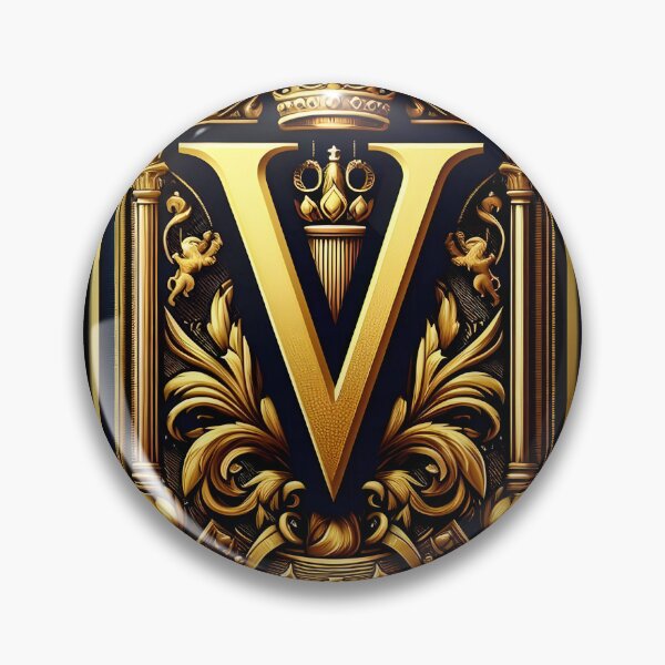 Item preview, a regal and ornate crest featuring a prominent letter "V" designed and sold by ShihawyAhmad.