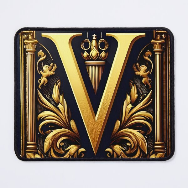 Item preview, a regal and ornate crest featuring a prominent letter "V" designed and sold by ShihawyAhmad.