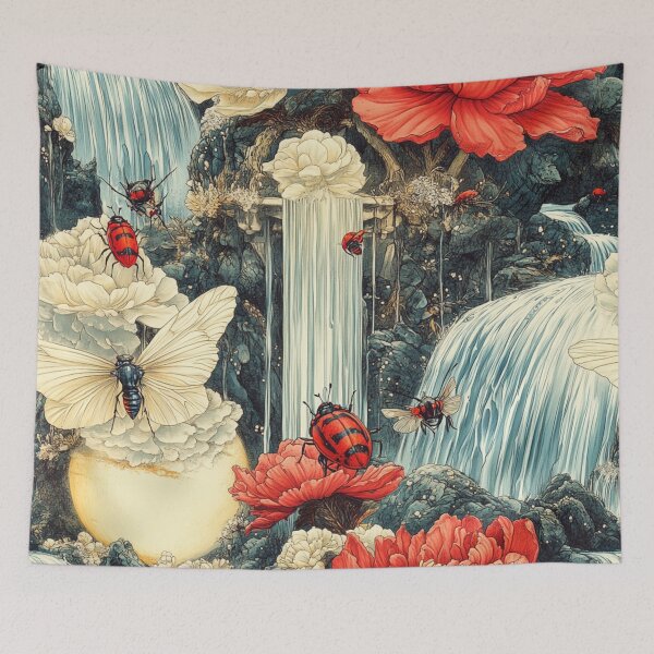 Item preview, Red Flowers flowing designed and sold by patternshoprad.