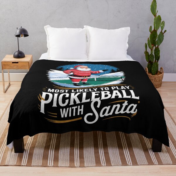 Item preview, Most Likely To Play Pickleball With Santa - A funny gift for pickleball fans and Christmas humor lovers! designed and sold by ZyziowskyArt.