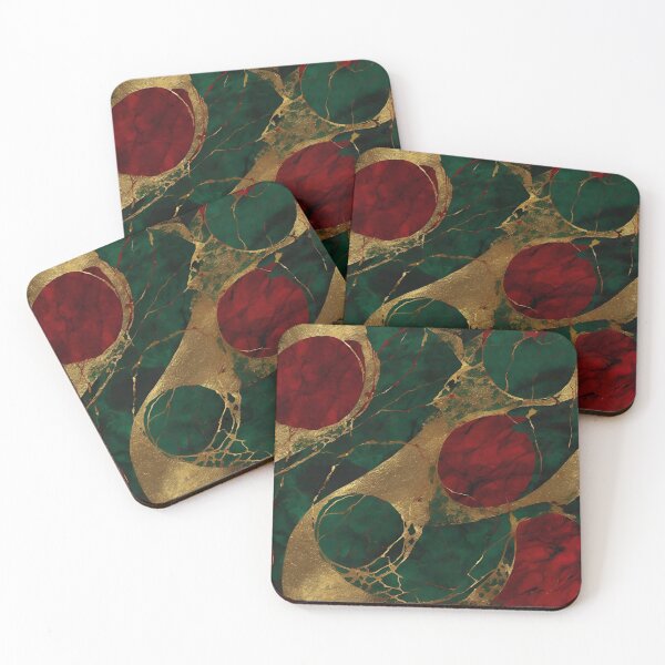 Item preview, GREEN AND RED GOLD MARBLE DESIGN designed and sold by asudesign.
