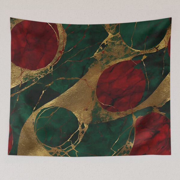 Item preview, GREEN AND RED GOLD MARBLE DESIGN designed and sold by asudesign.