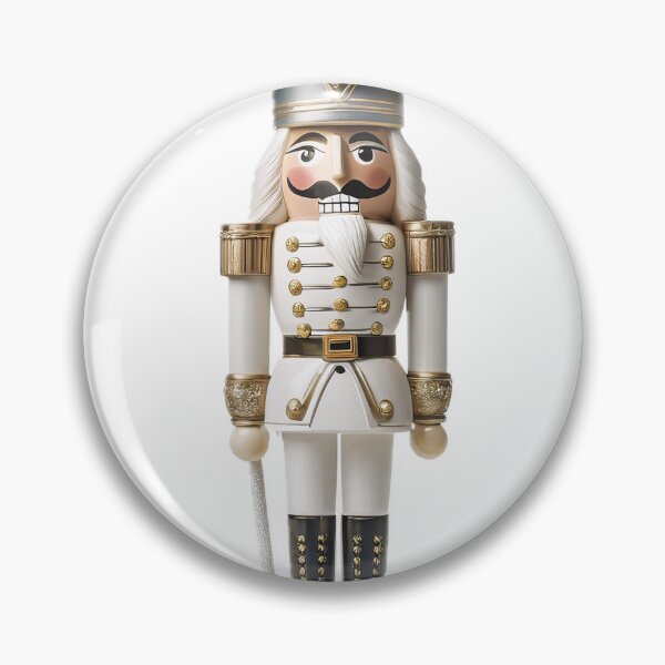 Item preview, A classic white nutcracker with a golden helmet and accents, ready to guard your Christmas designed and sold by homydesign.