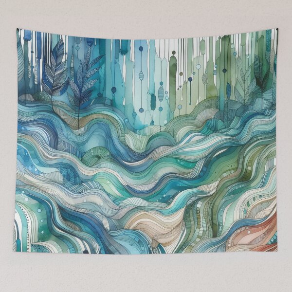 Item preview, wave pattern 18 designed and sold by blackwhiteblue.