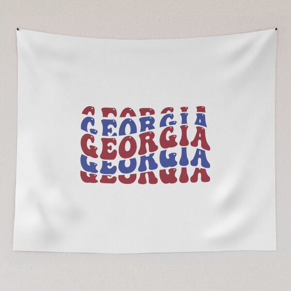 Item preview, Georgia wavy text in Usa colors red and blue designed and sold by EmeraldeaDesign.
