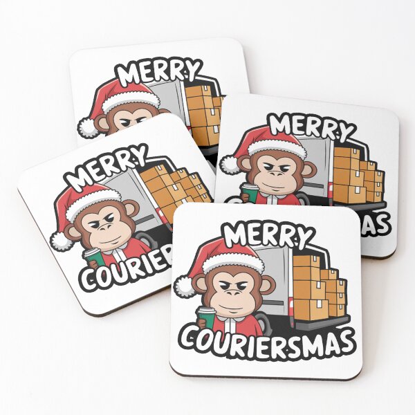 Item preview, Merry Couriersmas - Funny Delivery Monkey Holiday Design designed and sold by MonkiFlipp.