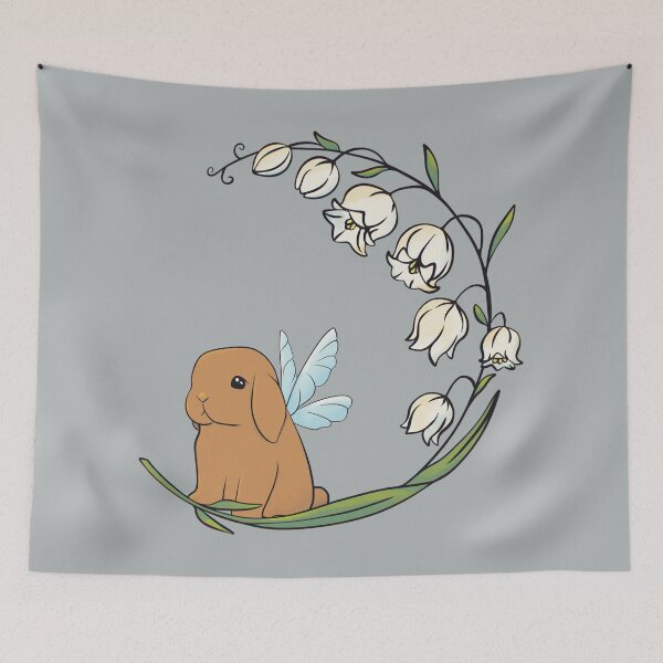 Item preview, Vintage Bunny Fairy Flower Lily Of The Valley designed and sold by Skull Fern.