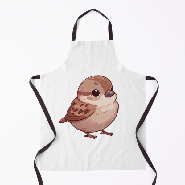 Item preview, A cute cartoon sparrow with big eyes and fluffy feathers, standing on a white background designed and sold by homydesign.